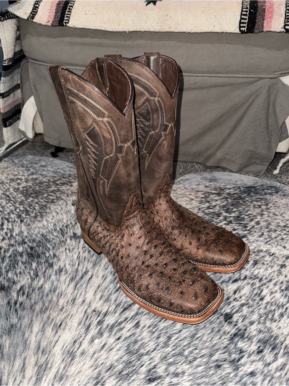 Soto-Boots Brown Ostrich Boots